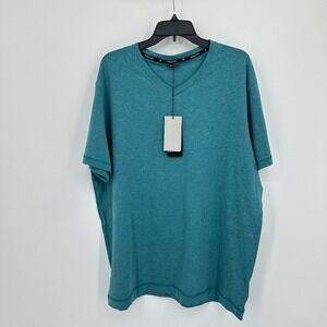 Public Rec Go-To V T-shirt Men 2XL Teal‎ Blue Heather Lightweight Stretch NWT